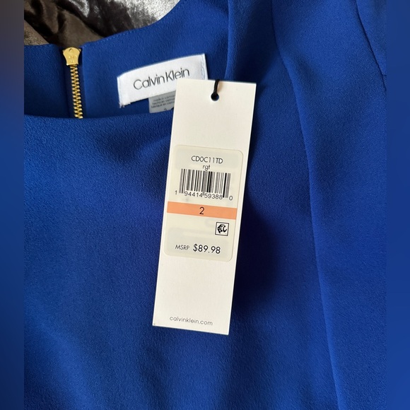 NWT Cobalt Blue Calvin Klein Dress! - Picture 1 of 6